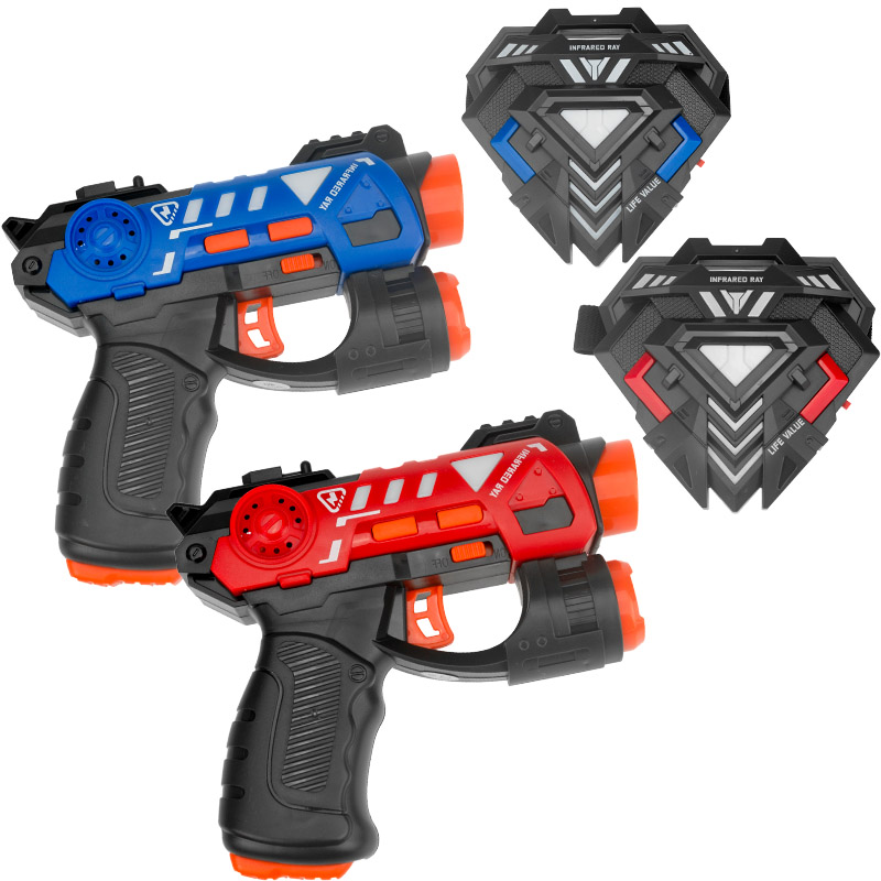Laser Tag Set Kids - ชุดปืนอินฟราเรดสำหรับเด็ก ปืนของเล่นไฟฟ้า เลเซอร์แท็ก เกมยิงปืนแบบอินเทอร์แอคทีฟ พร้อมเป้าหมาย ปืนพกสำหรับเด็กผู้ชาย