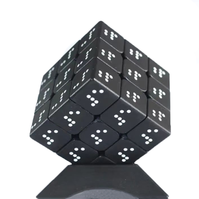Kids Toys Unique - ลูกบาศก์ความเร็วแบบเบรลล์ 3x3x3 ของเล่นปริศนาเพื่อการศึกษา สำหรับผู้พิการทางสายตา ของขวัญสุดพิเศษสำหรับเด็ก วัยรุ่น