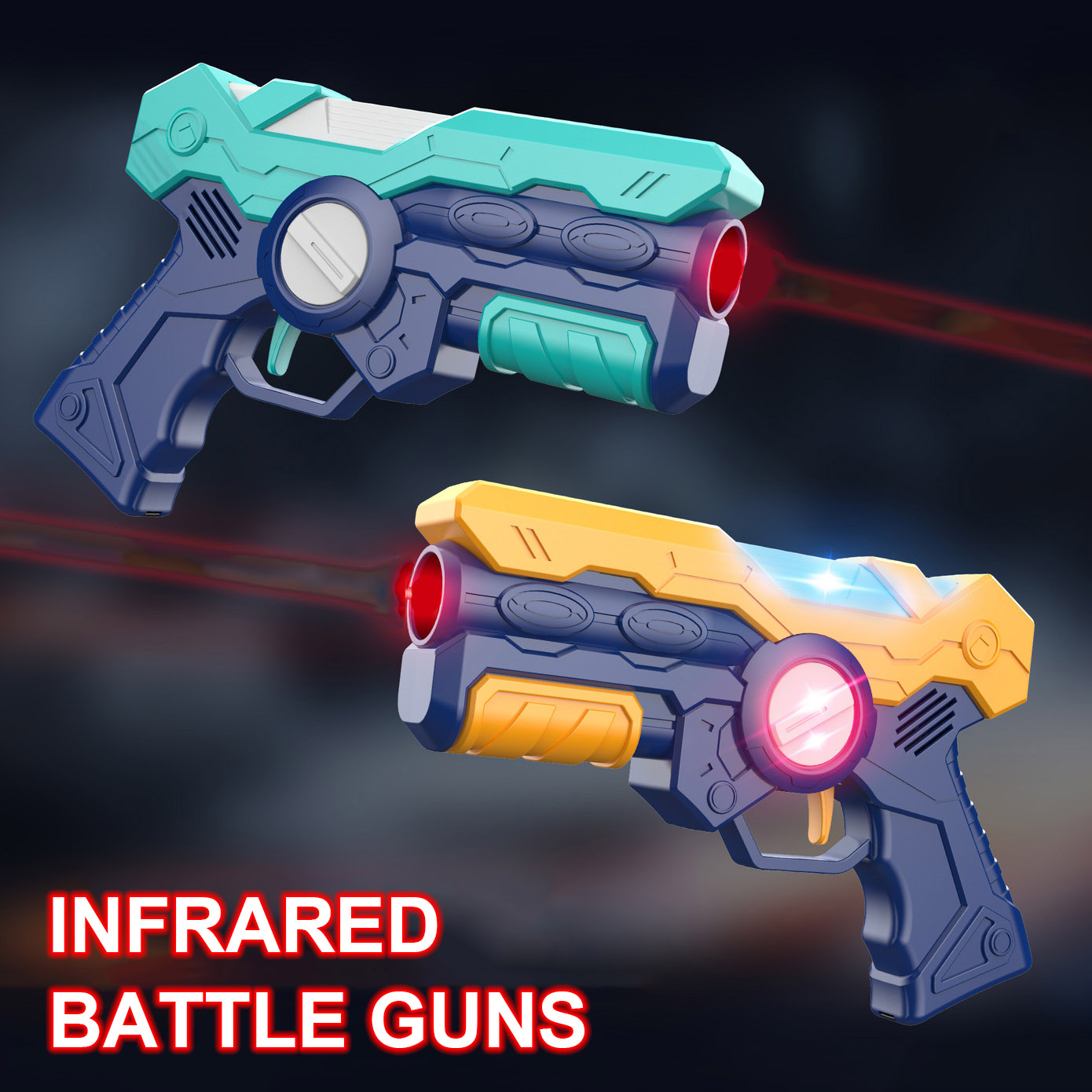 Laser Tag Set Kids - ปืนของเล่นอินฟราเรด ชุดปืนเลเซอร์แท็กสำหรับเด็ก เกมสงคราม ยิงปืนต่อสู้ ของเล่นปืนไฟฟ้าสำหรับเด็กผู้ชาย เด็กๆ