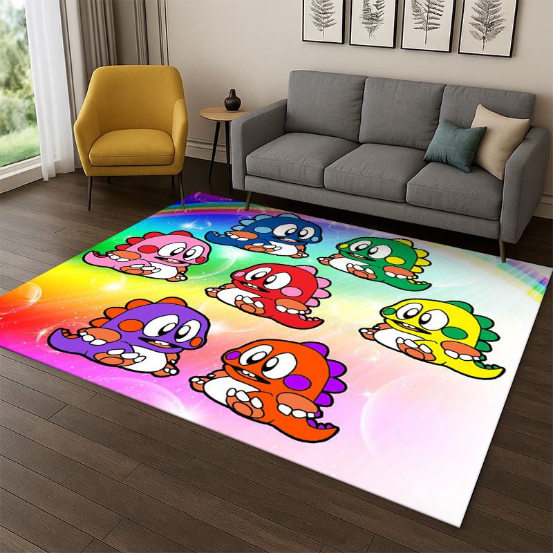 Bubble Machine Outdoor - เรโทร บับเบิ้ล บ็อบเบิ้ล คาร์ตูนเกมพรมสำหรับห้องนอนห้องนั่งเล่นโซฟาห้องเด็กเล่นพรมเช็ดเท้าตกแต่งบ้าน,พรมพื้นที่สำหรับเด็กไม่ลื่น