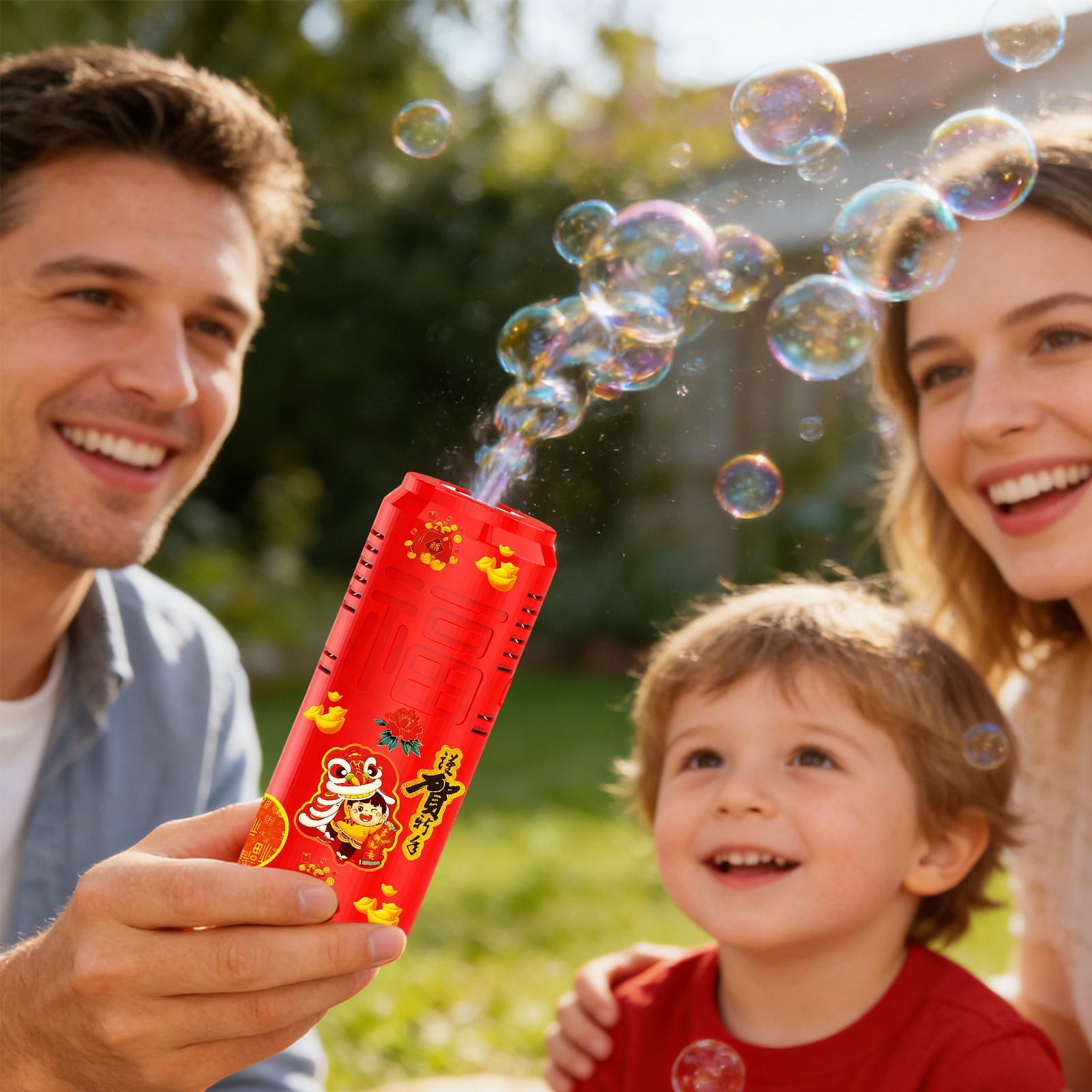 Bubble Machine Outdoor - เครื่องทำฟองสบู่รูปดอกไม้ไฟปีใหม่ ของเล่นสร้างบรรยากาศ แสงสีสันสดใส เสียงประกอบ สำหรับงานปาร์ตี้ งานวันเกิด