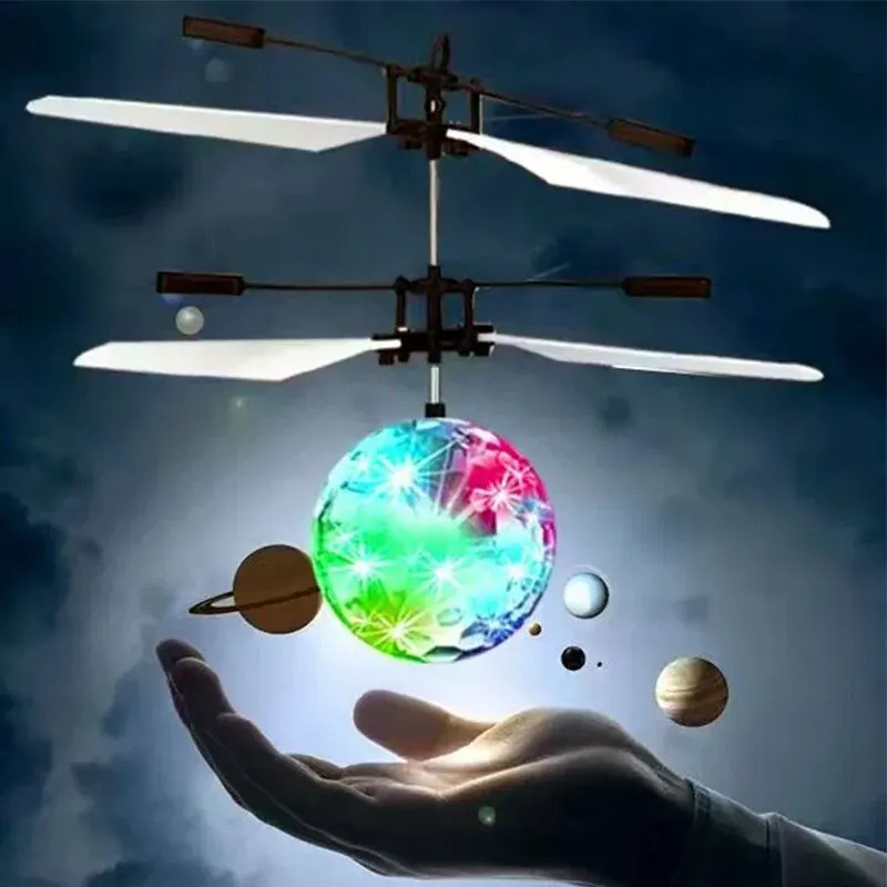 Kids Toys Unique - ไฟ LED แขวนลอยทรงคริสตัลบอล ควบคุมด้วยอินฟราเรด ควบคุมด้วยท่าทาง ของเล่นเรืองแสงหลากสี