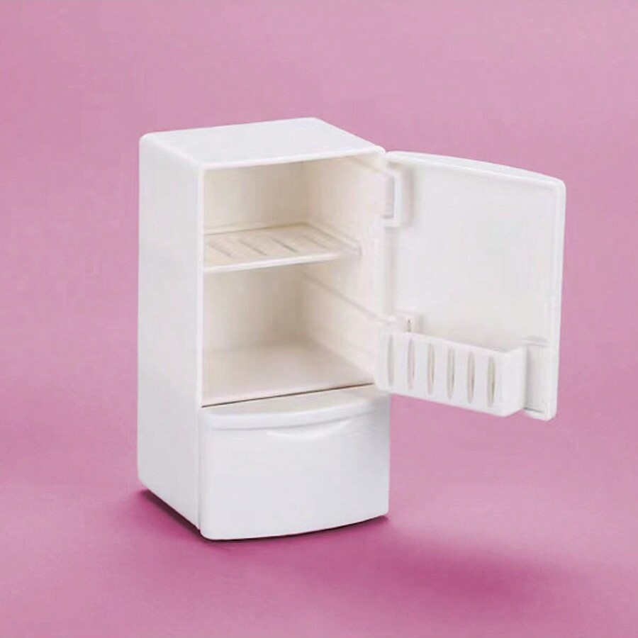 Dollhouse Furniture Set - ตู้เย็นจิ๋วสำหรับบ้านตุ๊กตา: โมเดลจำลองฉากครัวขนาด 1/12 สำหรับนักสะสมของจิ๋ว