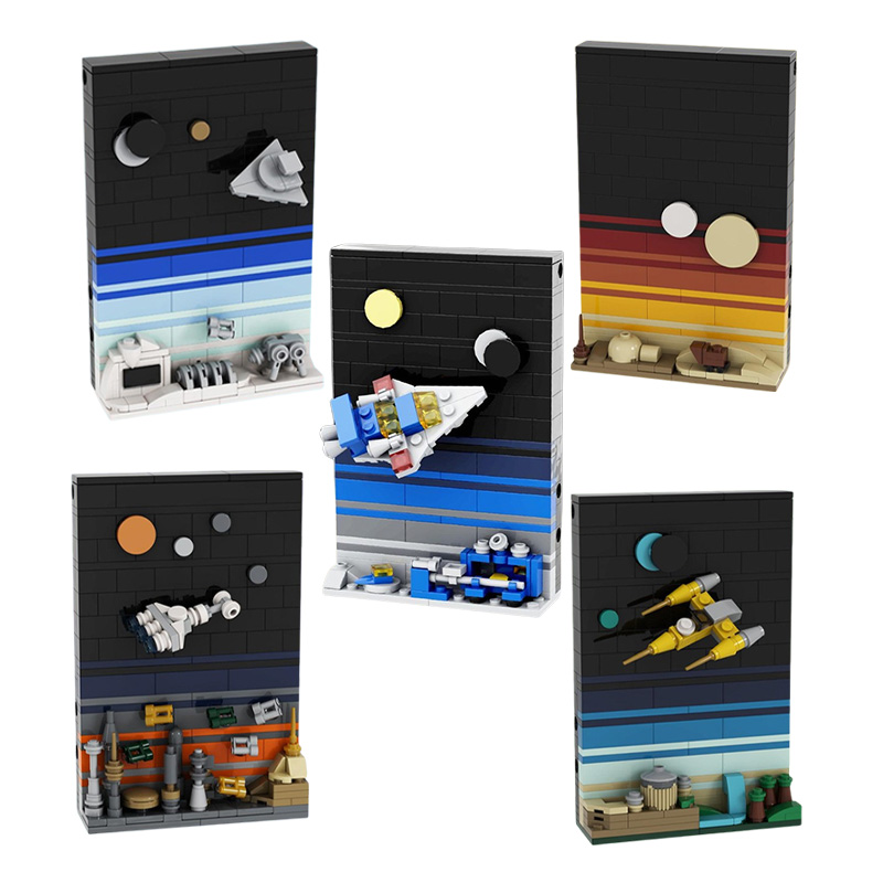 Kids Toys Unique - MOC Building Blocks ชุด Creative โปสการ์ดสไตล์ยานอวกาศชุด