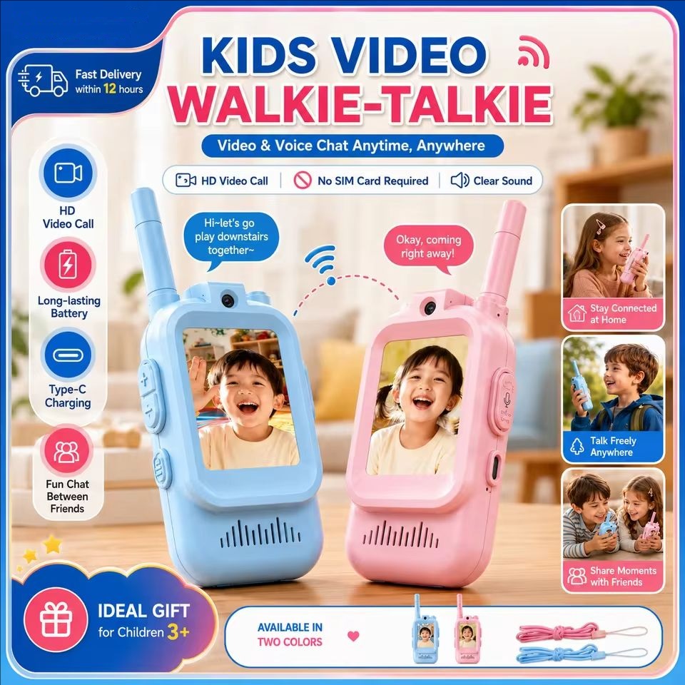 Toys For Kids Video - วิดีโอวอล์คกี้ทอล์คกี้สำหรับเด็ก 2 ชิ้น ชุดของเล่นเด็กแบบชาร์จได้ สำหรับการตั้งแคมป์ในร่ม การเดินทาง