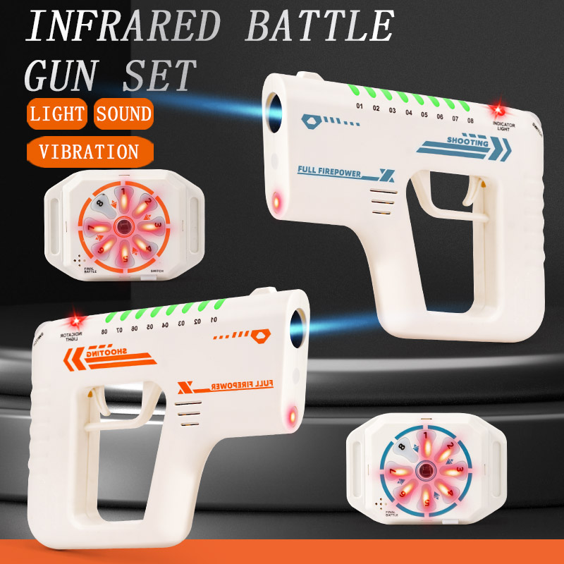 Laser Tag Set Kids - ชุดปืนยิงอินฟราเรด เลเซอร์แท็ก ของเล่นปืนพร้อมแสง เสียง และแรงสั่นสะเทือน ปืนพกสำหรับเด็กผู้ชาย