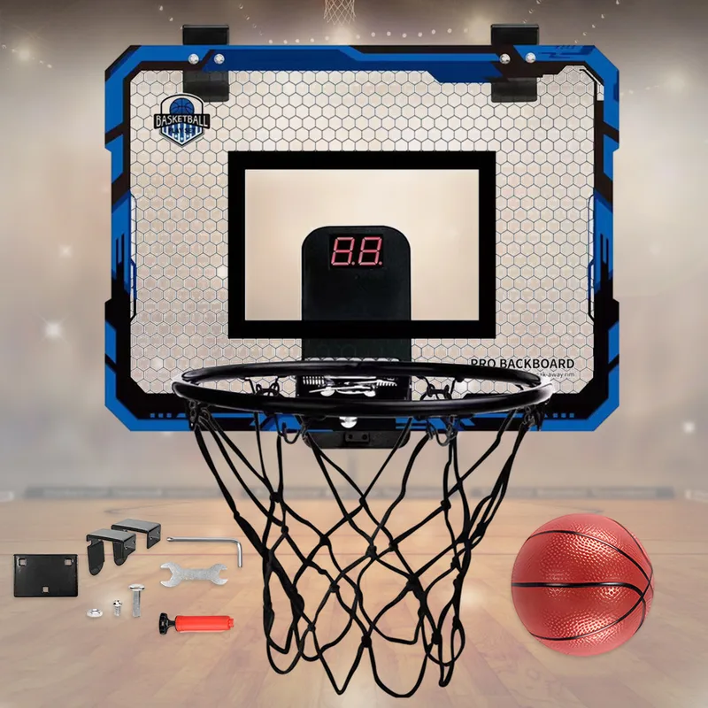 Basketball Hoop Kids Indoor - เด็กมินิบาสเกตบอล Hoop อิเล็กทรอนิกส์กระดานคะแนน Ball กีฬา Backboard