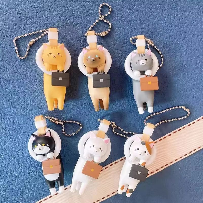 Kids Toys Unique - กระเป๋าสะพายลายการ์ตูนคาวาอี้ พร้อมพวงกุญแจรูปแมว ของเล่นแคปซูลแบบสุ่ม ของขวัญสุดพิเศษสำหรับเด็ก