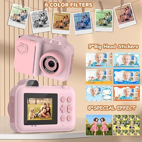 Toys For Kids Video - เด็กกล้องพิมพ์กล้องสําหรับเด็ก Dual เลนส์การบันทึกวิดีโอภาพการพิมพ์ความร้อนมินิดิจิตอลกล้อง 32G