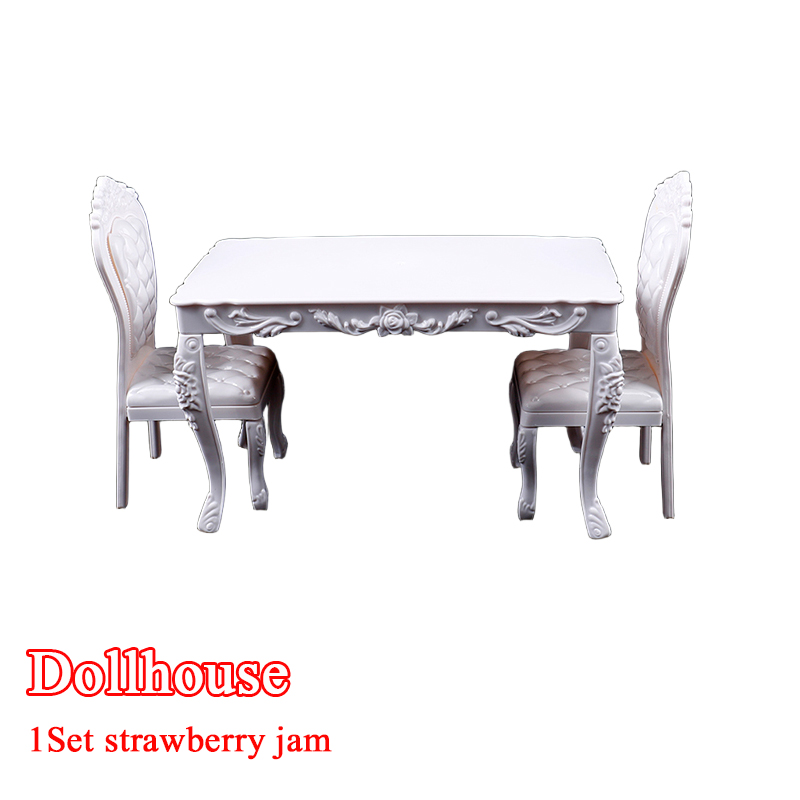 Dollhouse Furniture Set - บ้านตุ๊กตา 1:6 เฟอร์นิเจอร์ห้องครัว โต๊ะรับประทานอาหาร เก้าอี้ คอมพิวเตอร์