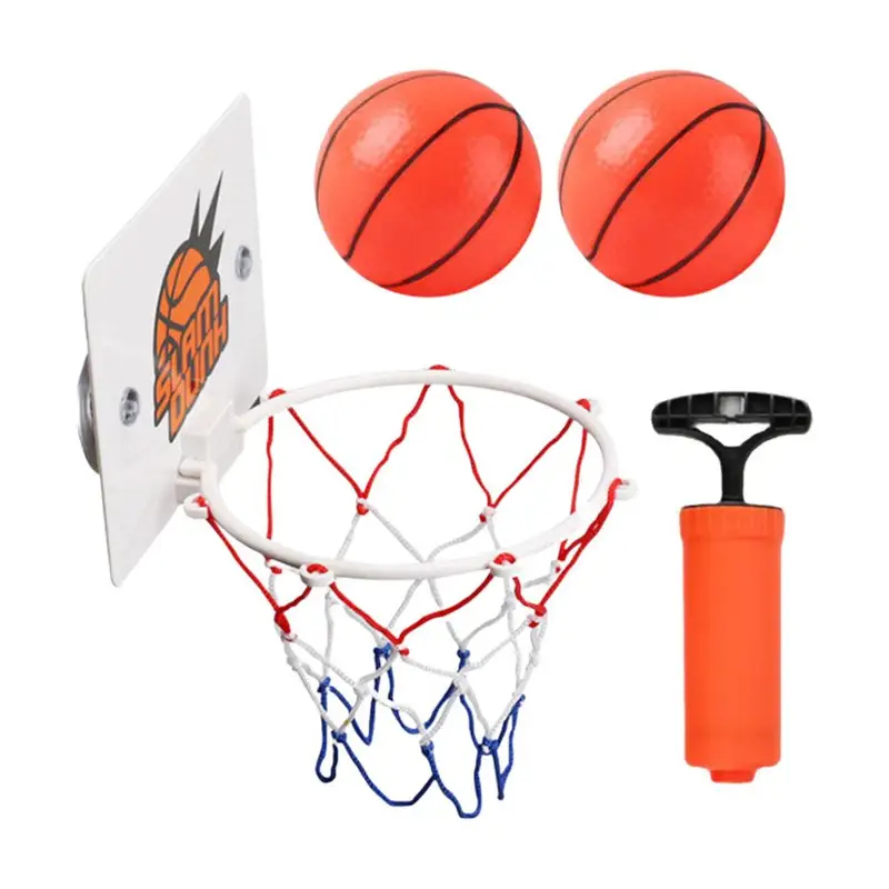 Basketball Hoop Kids Indoor - ห่วงบาสเก็ตบอลในร่มขนาดเล็กพร้อมลูกบอล 2 ลูก, กระดานบาสเก็ตบอลติดผนังแบบถ้วยดูด, ของเล่นกีฬาสำหรับเด็กชายและเด็กหญิง