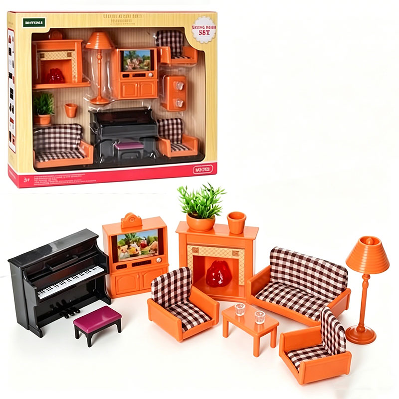 Dollhouse Furniture Set - 1/12 สเกลชุดเฟอร์นิเจอร์บ้านตุ๊กตาห้องนอนห้องน้ำห้องครัวห้องนั่งเล่นจิ๋ว DIY อุปกรณ์เสริมสำหรับเด็กแกล้งทำเป็นเล่นมินิเฮาส์