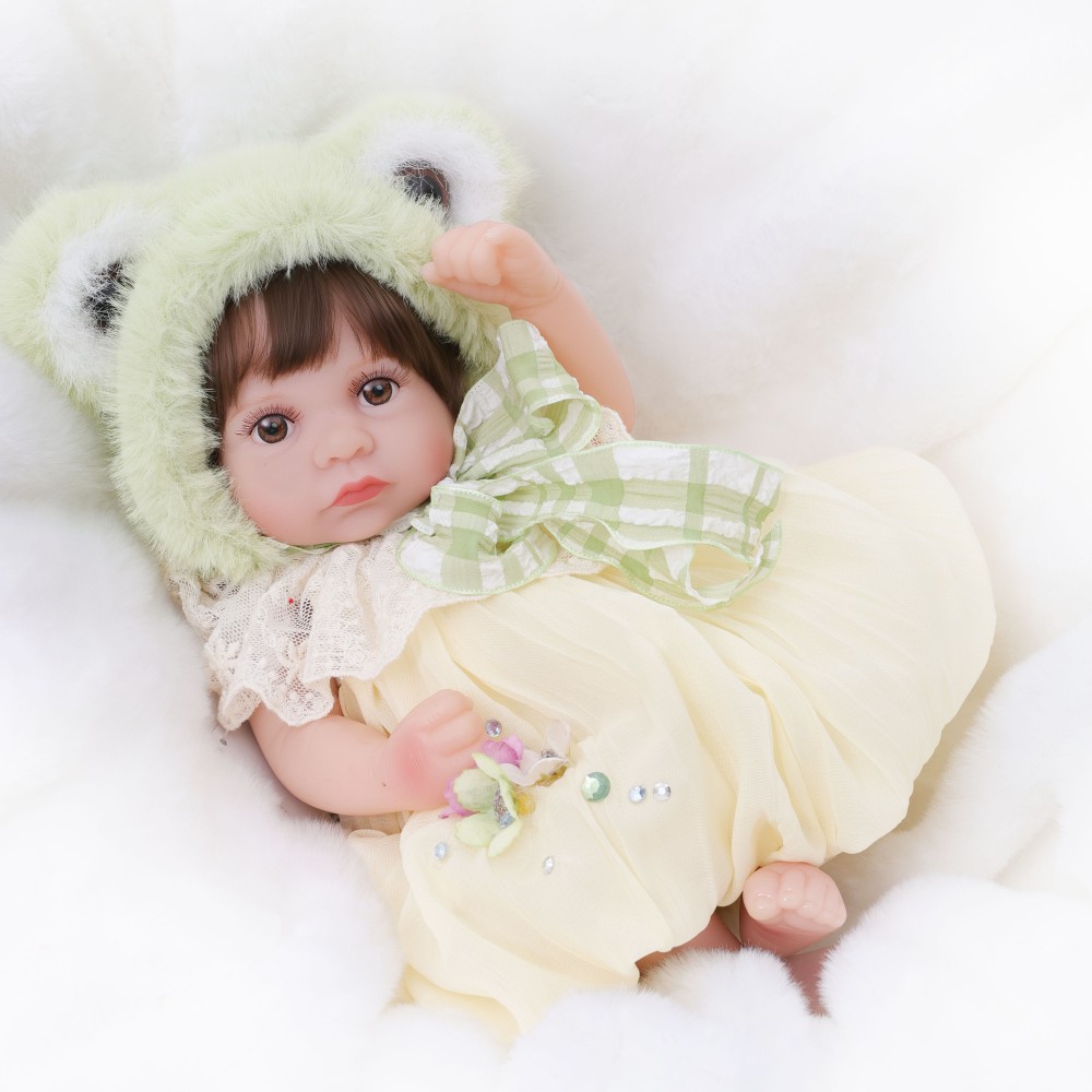 Kids Toys Quality - Cloveray ตุ๊กตาวินิลรูปกบสีเขียวขนาด 12 นิ้ว ตุ๊กตาวินิลทั้งตัวที่สมจริง งานแฮนด์เมดคุณภาพสูง