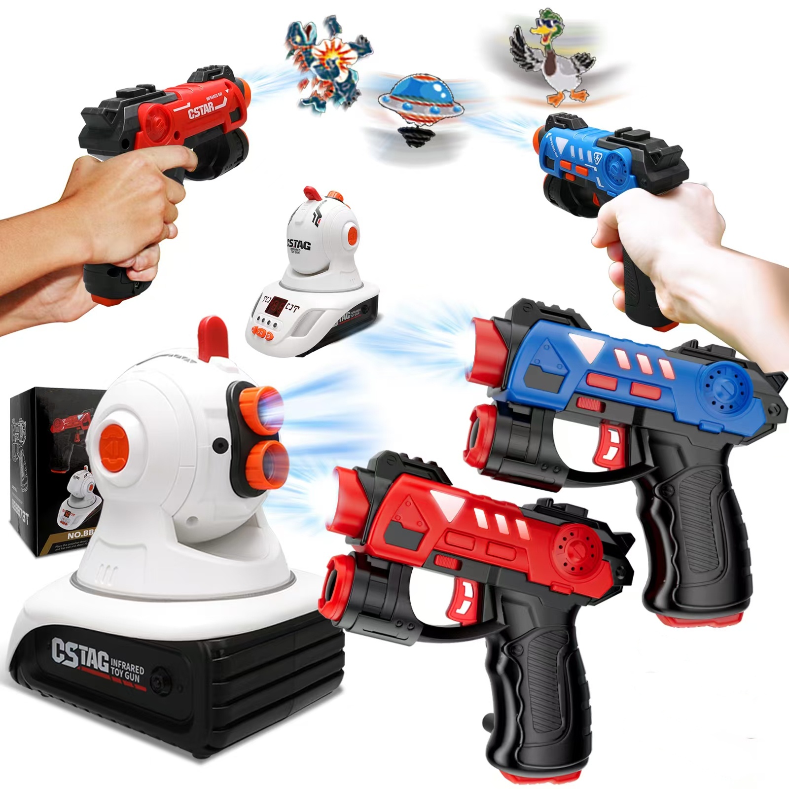 Laser Tag Set Kids - เกมยิงเป็ด CSTAG ของเล่นเด็ก ปืนเลเซอร์อินฟราเรด ปืนพกขนาดเล็ก เกมโปรเจคเตอร์ในร่ม