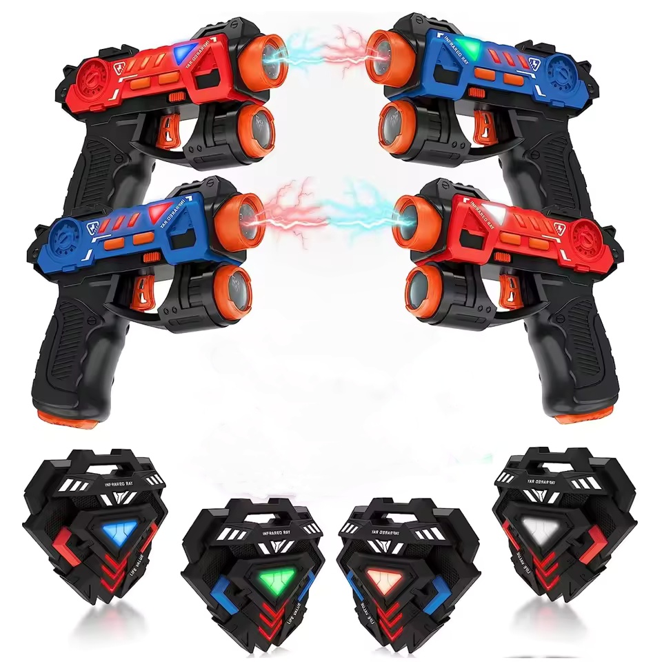 Laser Tag Set Kids - เลเซอร์อินฟราเรดแท็กปืนชุด MINI Pistol Blaster เกมยิงในร่มกลางแจ้งฤดูร้อนของเล่นเด็กทีม Battle