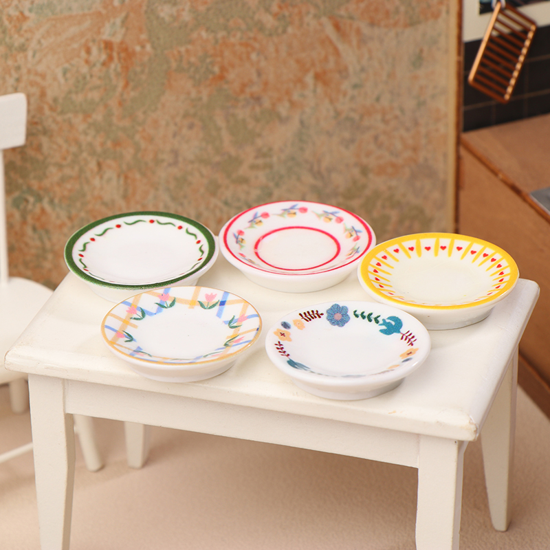 5 ชิ้น 1/12 บ้านตุ๊กตามินิจานจ - Dollhouse Furniture Set บทวิจารณ์และราคา