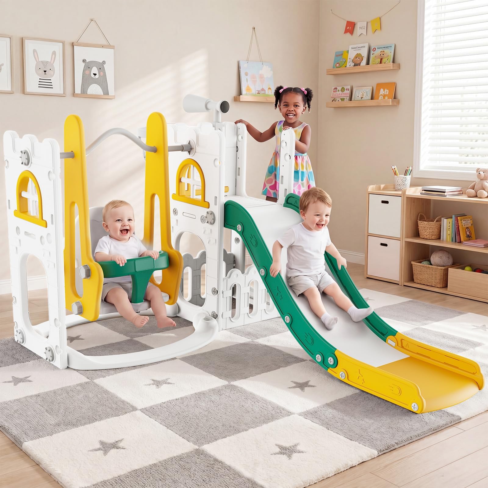ชุดสไลด์และชิงช้า 7 in 1 สำหรั - Basketball Hoop Kids Indoor บทวิจารณ์และราคา