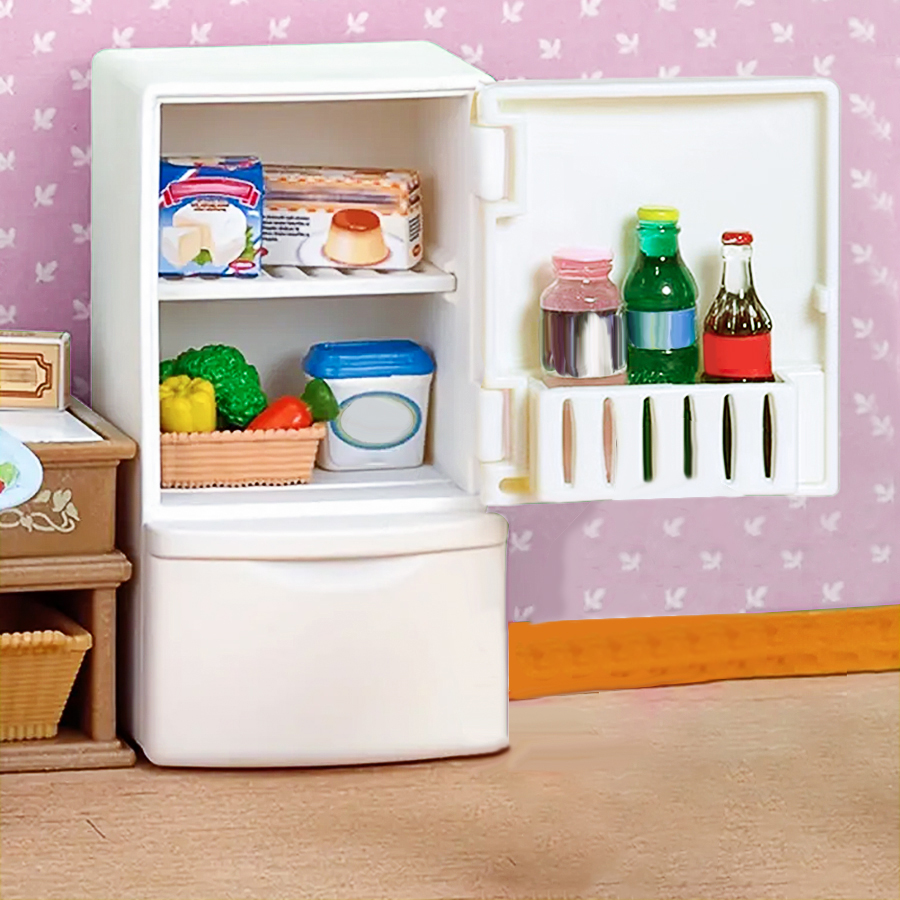 ตู้เย็นจิ๋วสำหรับบ้านตุ๊กตา: โ - Dollhouse Furniture Set บทวิจารณ์และราคา