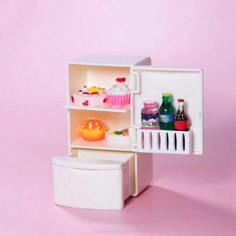 ตู้เย็นจิ๋วสำหรับบ้านตุ๊กตา: โ - Dollhouse Furniture Set บทวิจารณ์และราคา