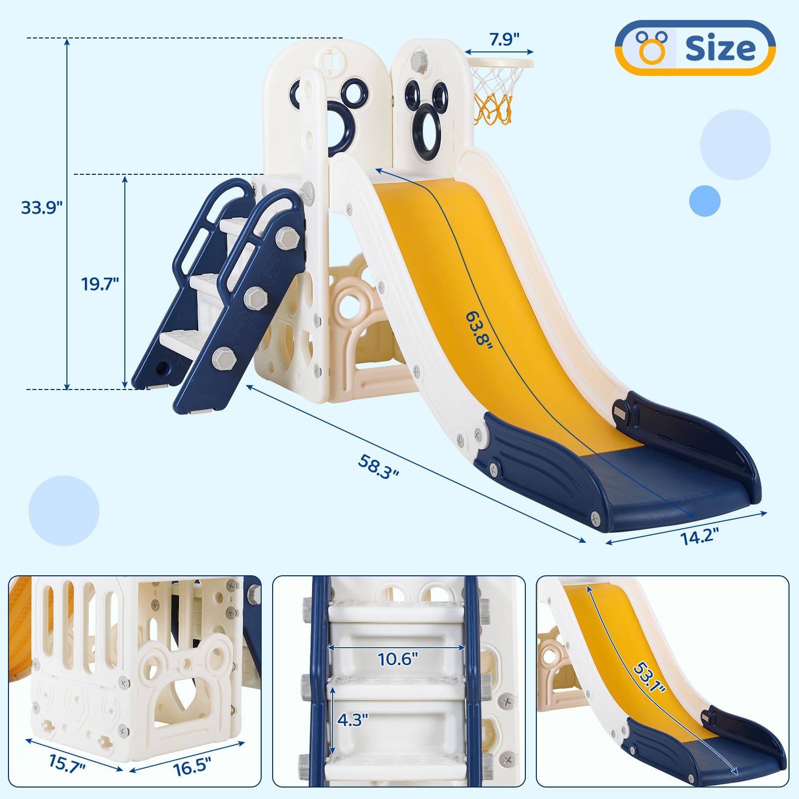 ชุดสไลด์เด็กเล็ก 6 in 1, โครงป - Basketball Hoop Kids Indoor บทวิจารณ์และราคา