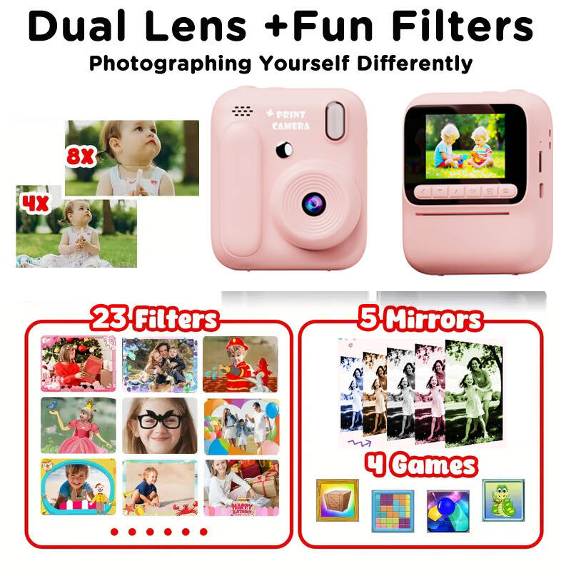 เด็กการพิมพ์สีทันทีกล้อง 1080P - Toys For Kids Video บทวิจารณ์และราคา