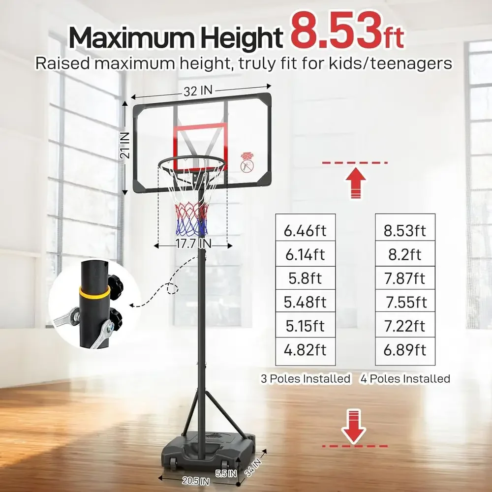 ห่วงบาสเก็ตบอลแบบปรับความสูงได - Basketball Hoop Kids Indoor บทวิจารณ์และราคา