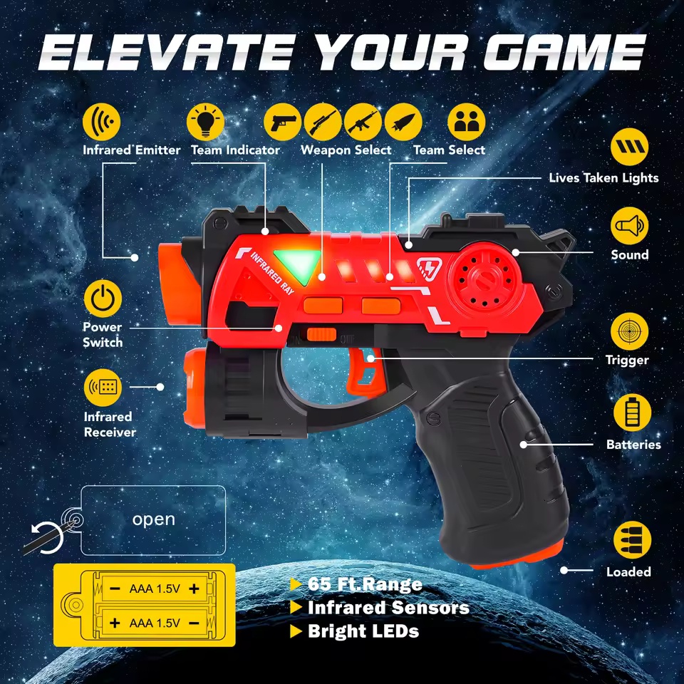 เลเซอร์อินฟราเรดแท็กปืนชุด MIN - Laser Tag Set Kids บทวิจารณ์และราคา